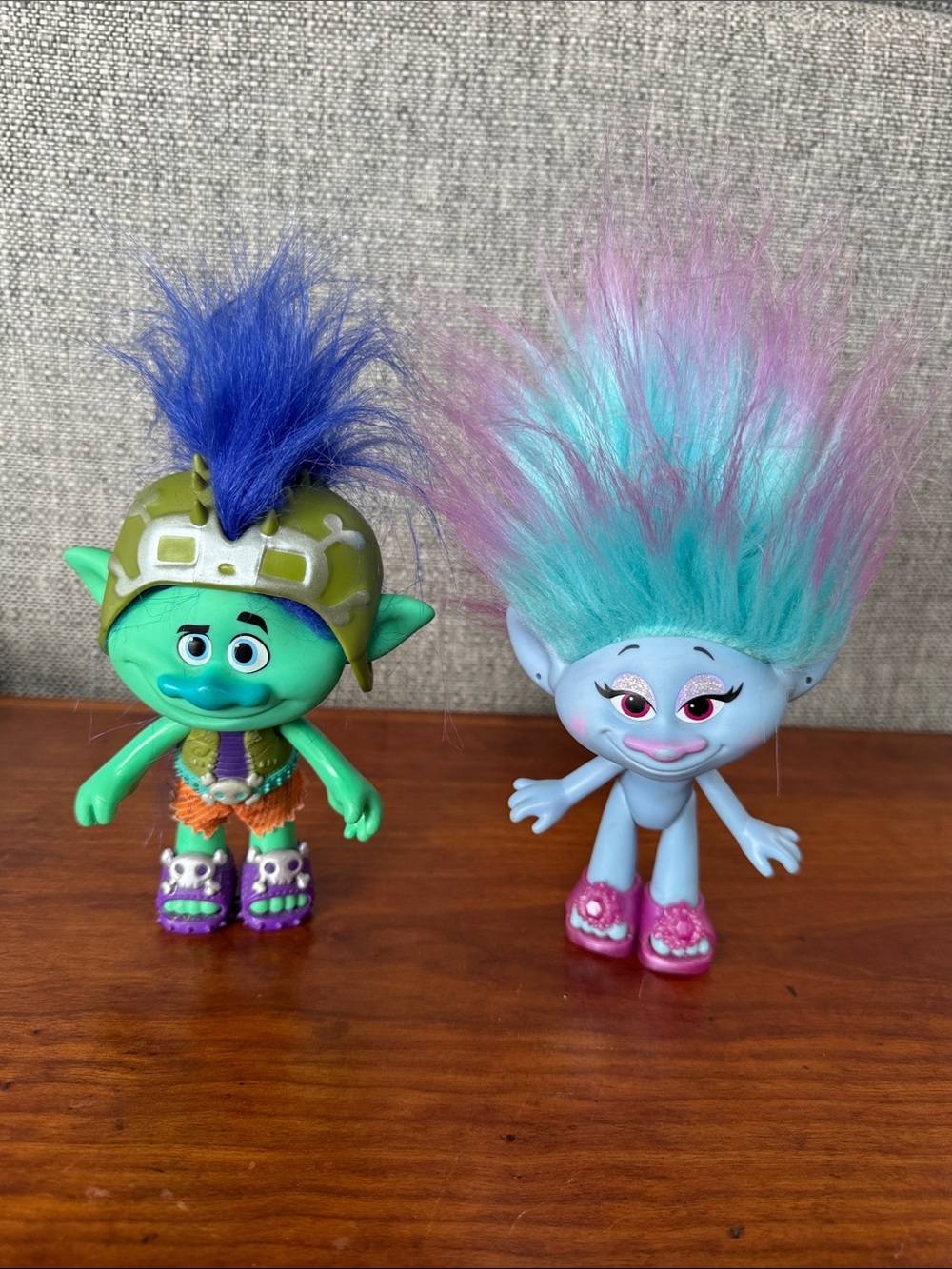 Dreamworks Troll Dolls with Colorful Hair - Playset Pair Branch & Stylin’ Troll